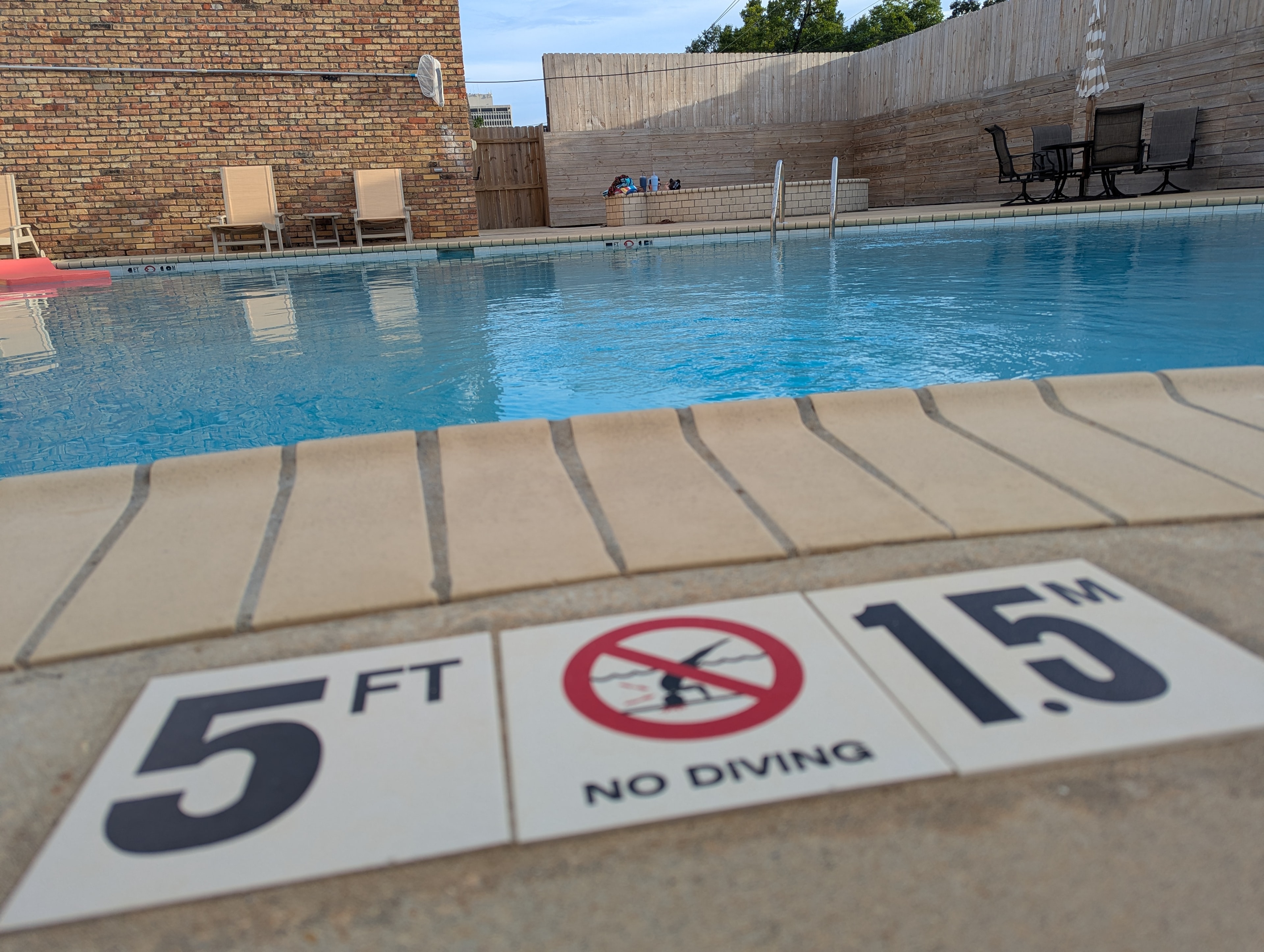 The Admiral pool depth markers